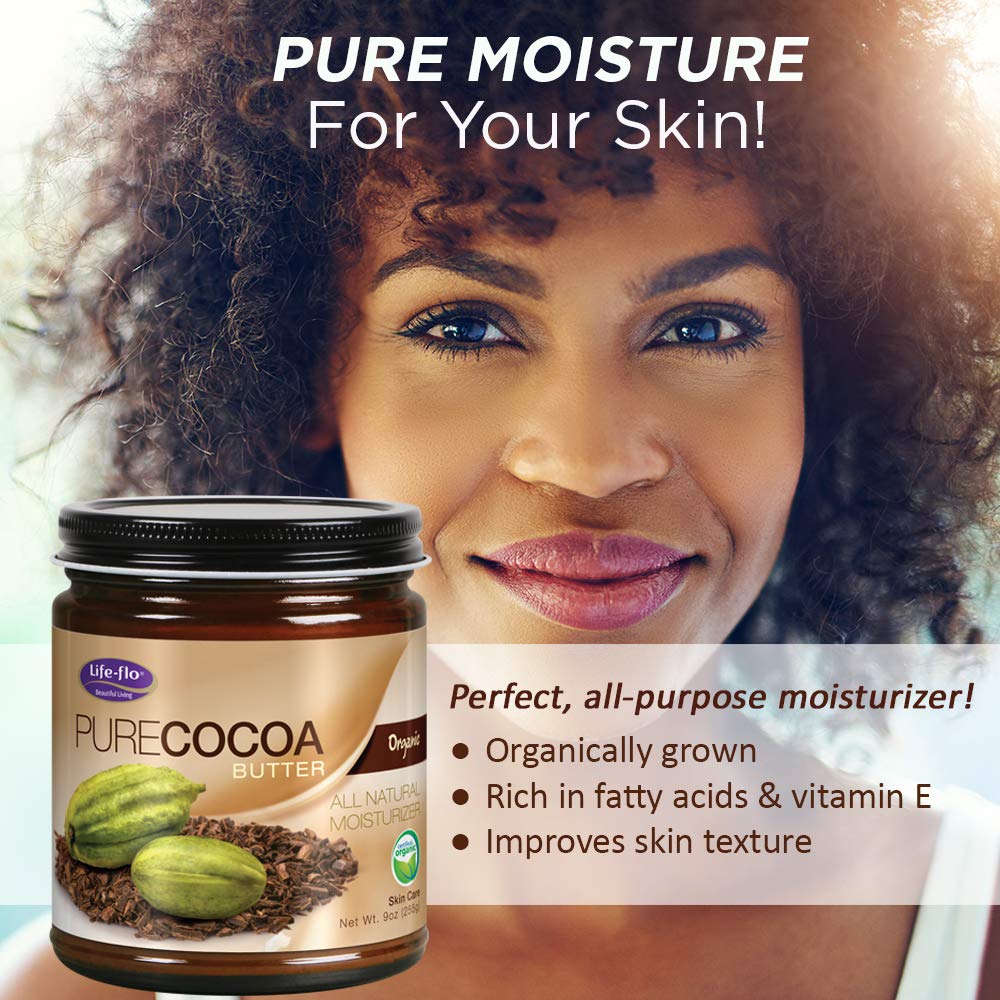 Life-Flo Organic Pure Cocoa Butter 9 Ounce